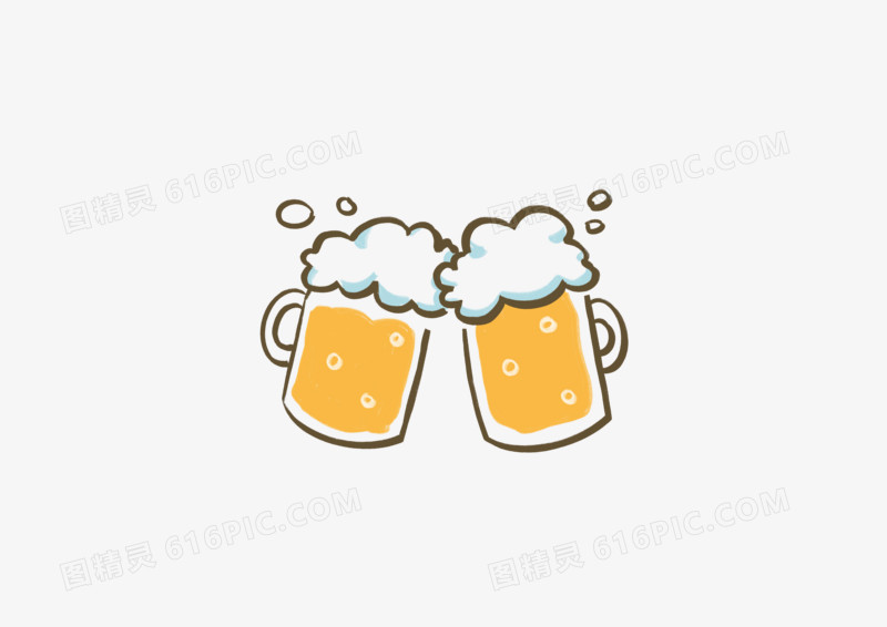 卡通简约饮酒啤酒