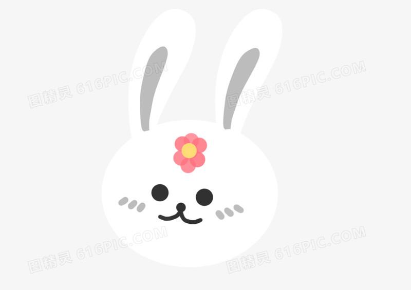 儿童节主题花瓣小兔子