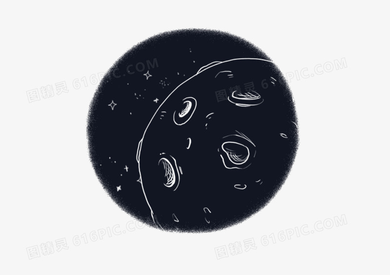 深黑卡通航天宇宙插图元素