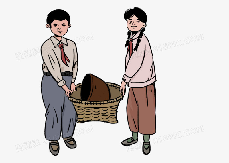 五一劳动节风华正茂革命卡通知青革命版画五四青年节五月四号少年青年知识分子劳动