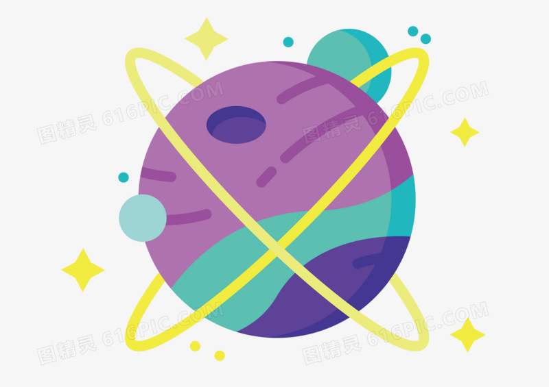 航天星球外太空矢量扁平卡通素材
