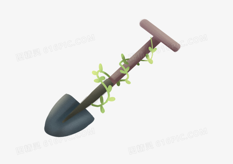 手绘卡通可爱黑色铲子