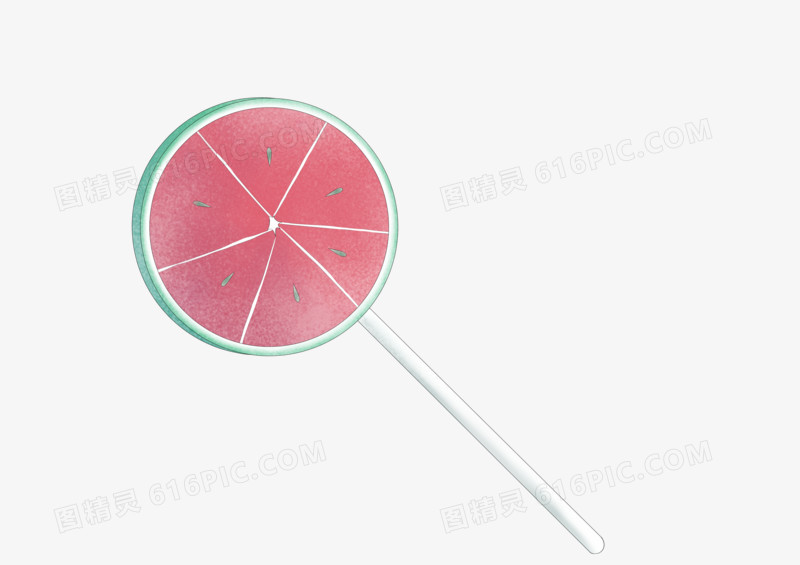 西瓜红卡通西瓜糖素材设计
