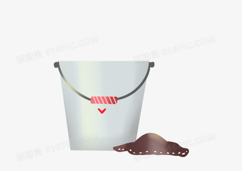 手绘卡通可爱灰色拖把抹布