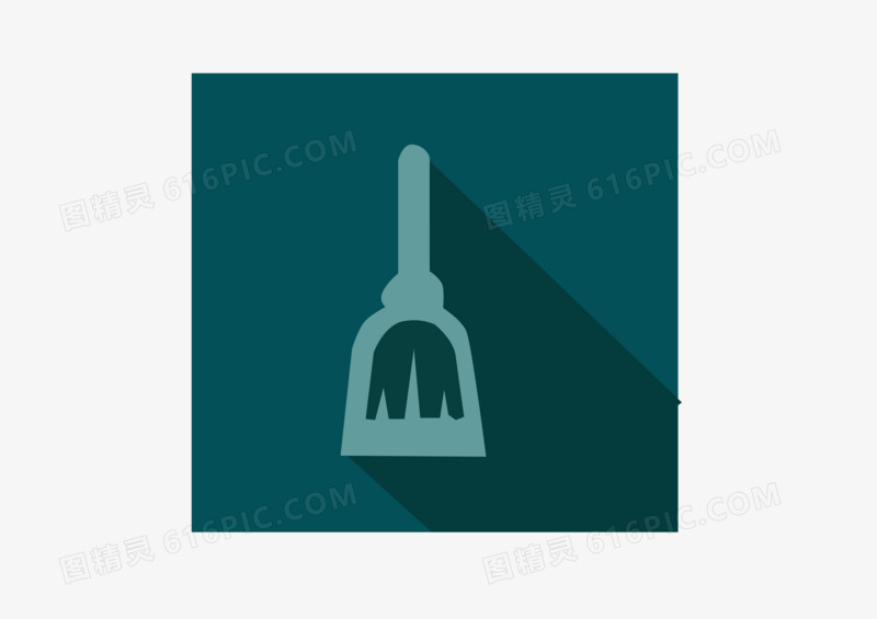 手绘卡通深蓝色刷子图标