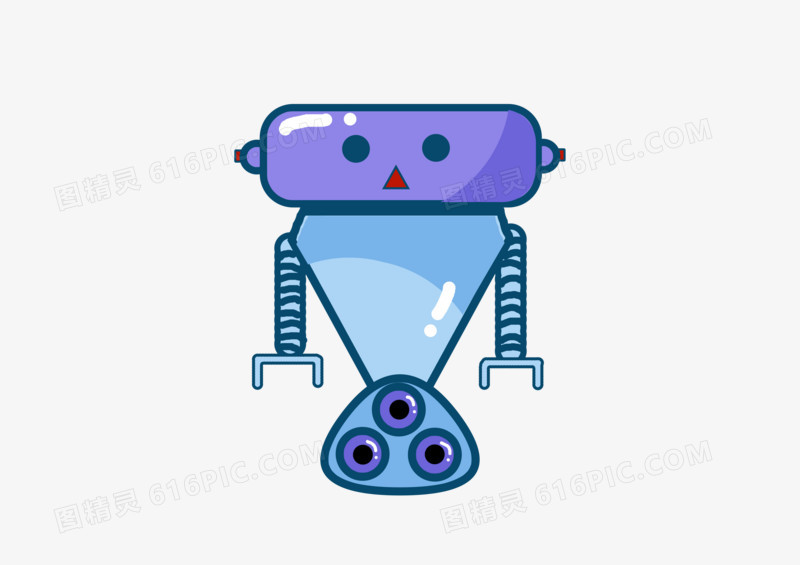 紫色科技卡通简约机器人