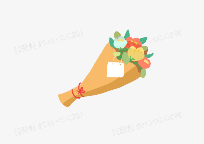 母亲节花束节日手绘元素
