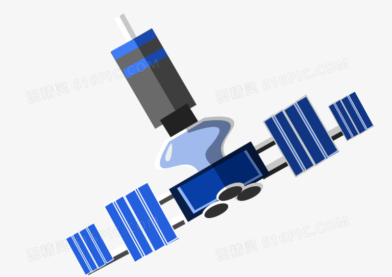 手绘精美卫星卡通免扣元素