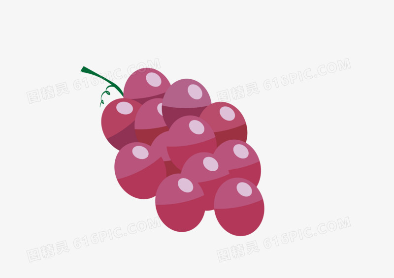 紫色可爱的葡萄矢量图手绘素材