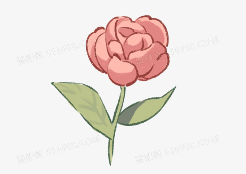 卡通简约花卉玫瑰花