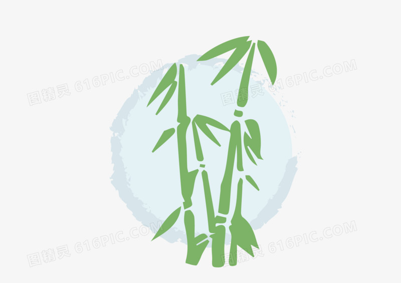 淡绿色手绘竹子图标