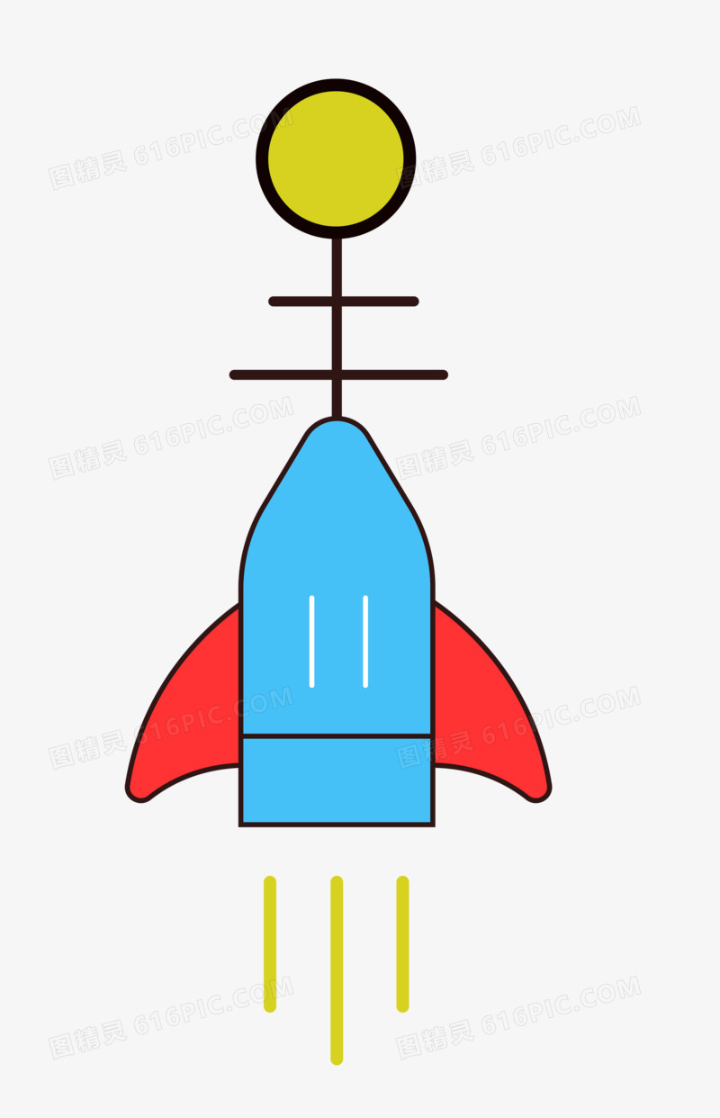 创意火箭简单卡通手绘元素
