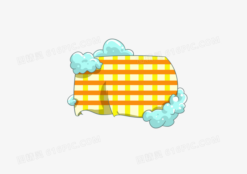 手绘创意高清卡通元素劳动节家庭清洁洗碗布