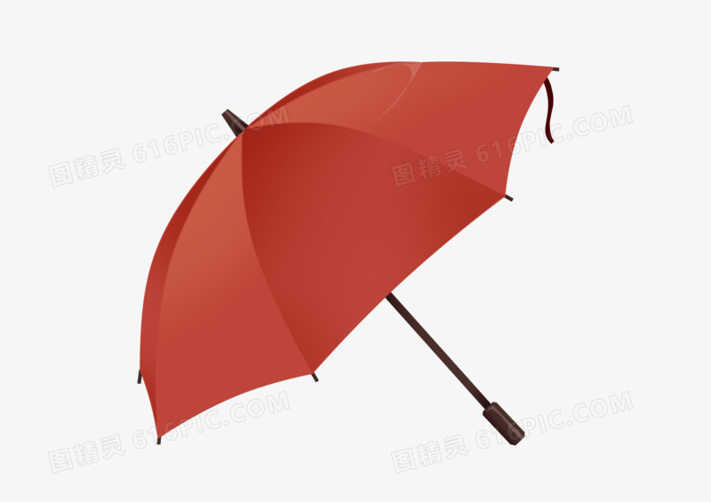 手绘卡通小清新创意立夏夏天红色遮阳伞元素免扣