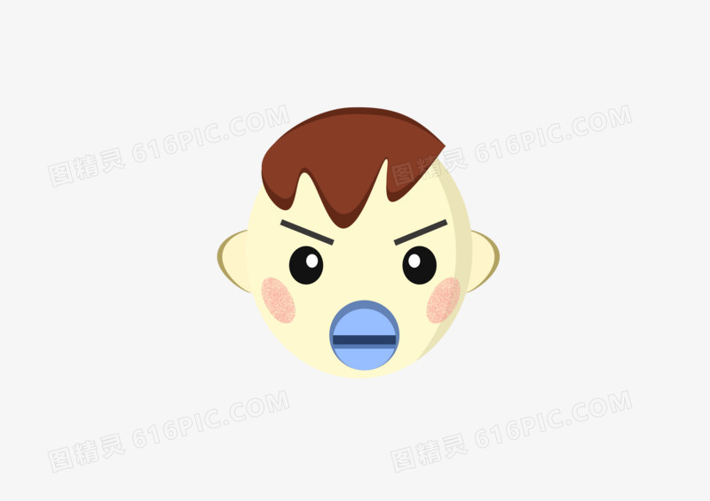 手绘不想吃奶的小孩免抠元素