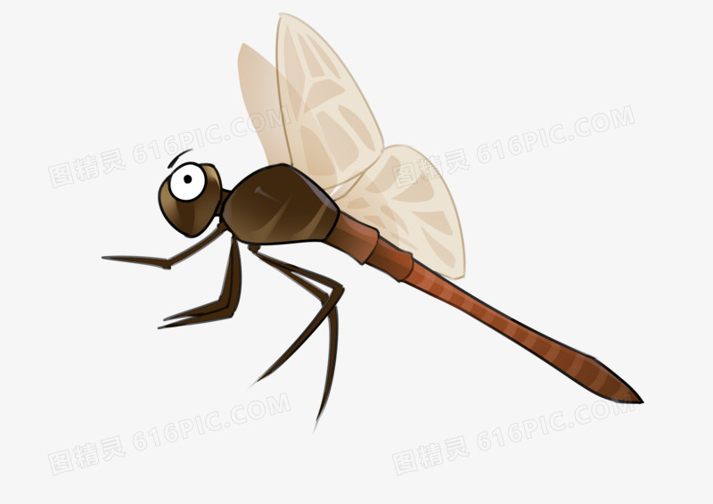 手绘卡通小清新创意立夏夏天昆虫蜻蜓元素免扣