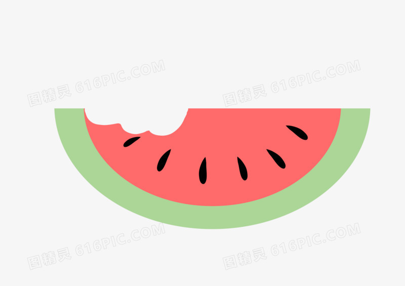 夏日美味剖面手绘解渴简约卡通可爱凉爽西瓜