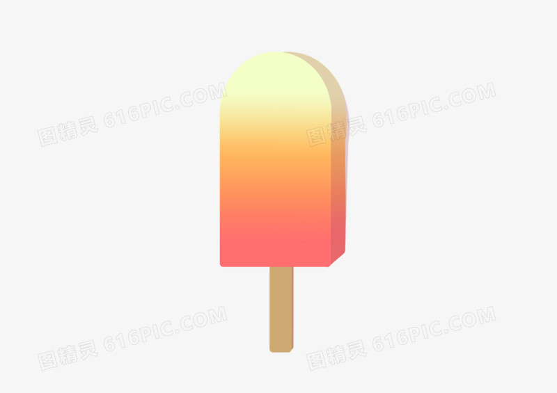渐变怀旧可爱原宿免扣夏天网红消暑橙色冰棍