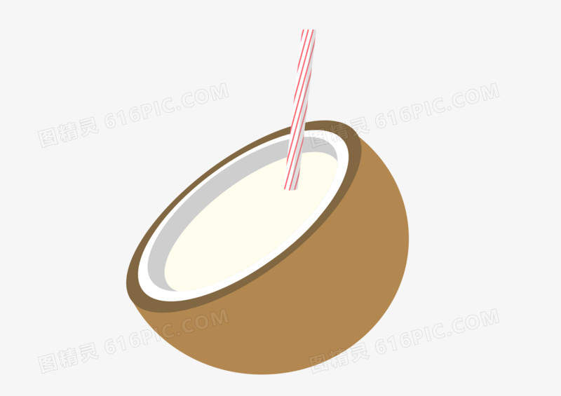 夏天卡通清凉解渴水果椰汁吸管椰子