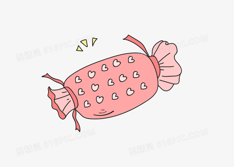 粉色卡通童心手绘插画素材糖果