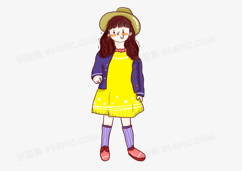 简约卡通可爱小女孩