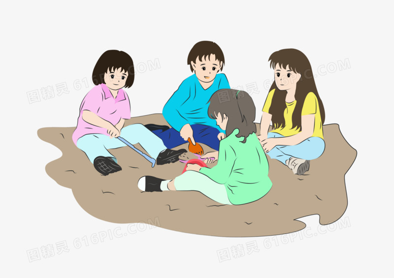儿童节之一群小朋友在玩泥沙2