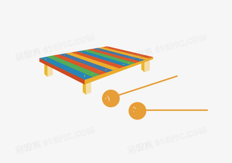 手绘杨琴玩具素材