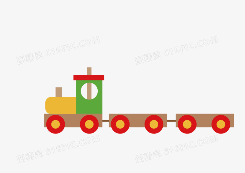 手绘玩具小火车素材