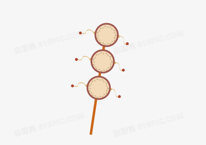 手绘拨浪鼓素材图片
