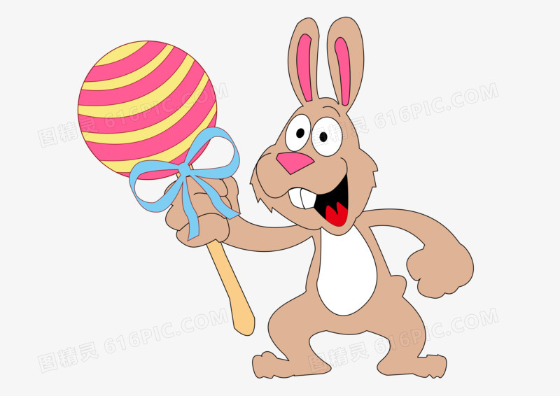 小兔子棒棒糖卡通手绘