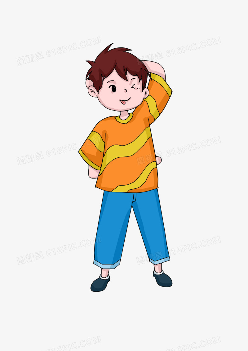 卡通手绘调皮少年