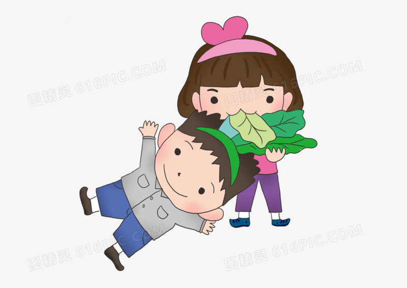 卡通简约儿童玩耍