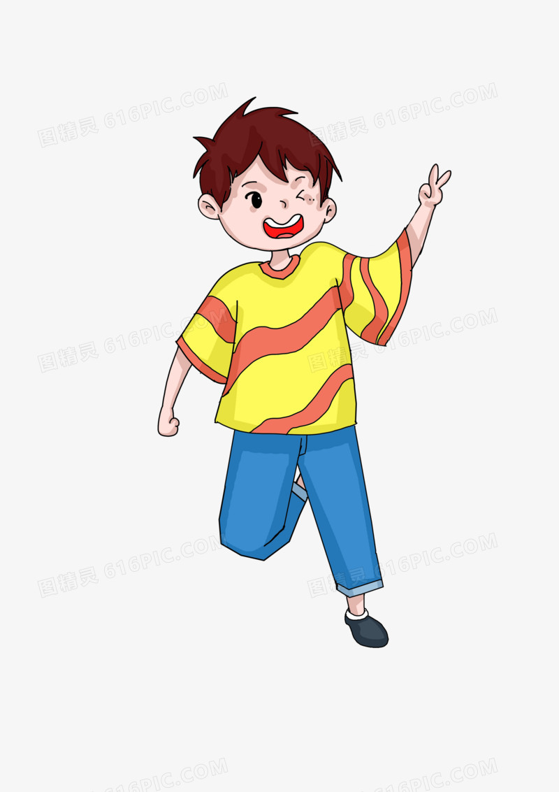 图精灵 免抠元素 卡通手绘 > 开心男孩免扣手绘