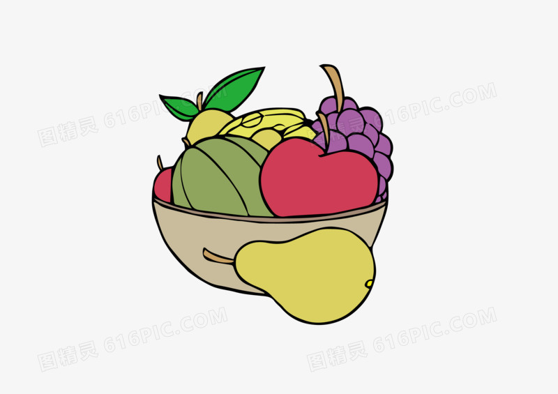 手绘卡通夏季水果矢量图