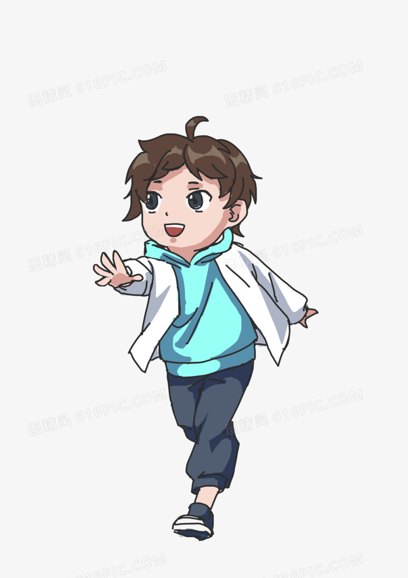 小男孩卡通人物元素