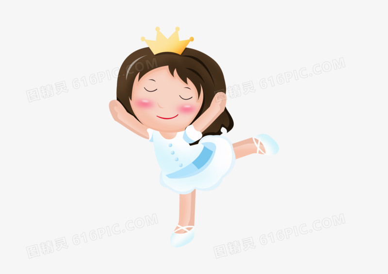 儿童节之手绘卡通可爱跳天鹅舞的小公主