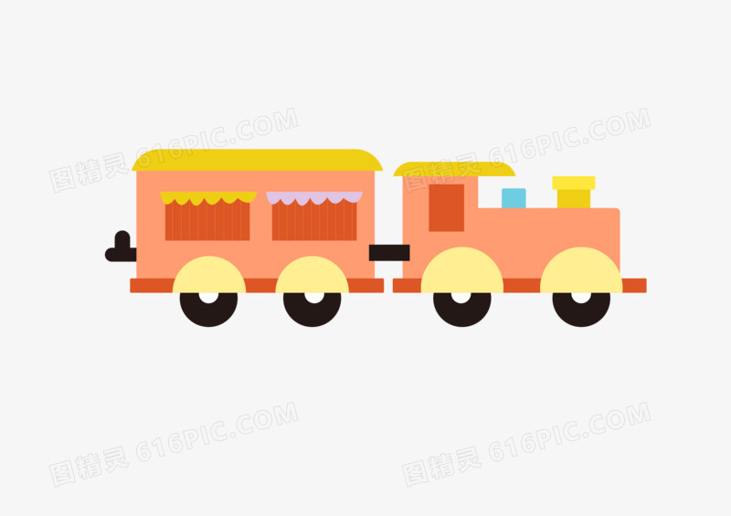 可爱儿童小火车卡通手绘元素