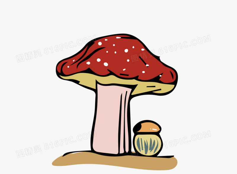 手绘蘑菇素材矢量图