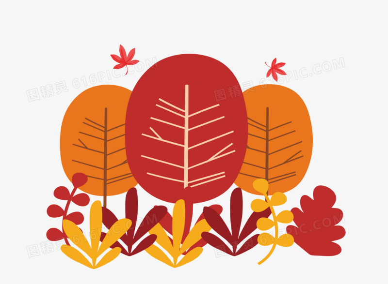 秋季植物矢量图插画素材