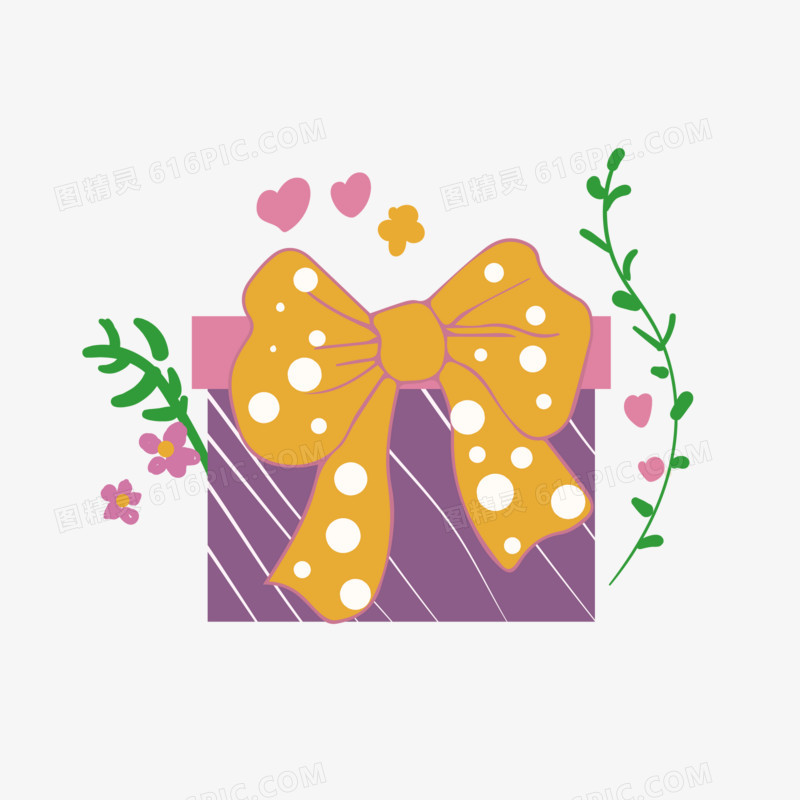 手绘礼物盒子组合插画素材