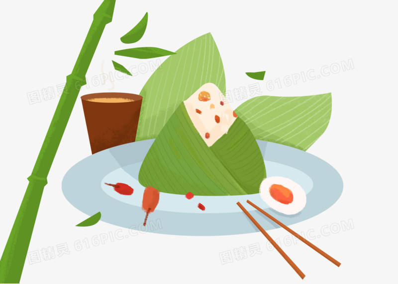 端午节传统节日创意卡通手绘美食粽子元素