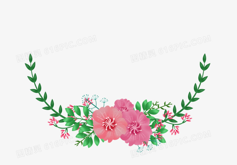 手绘卡通精美的花卉