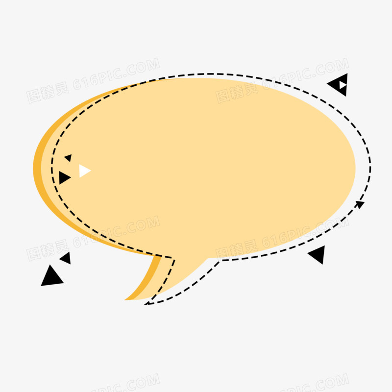黄色科技虚线纹理对话框边框元素