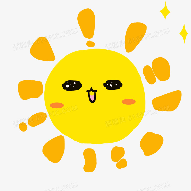 卡通可爱黄色小太阳插画素材