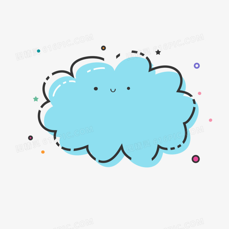 MBE可爱云朵造型边框元素