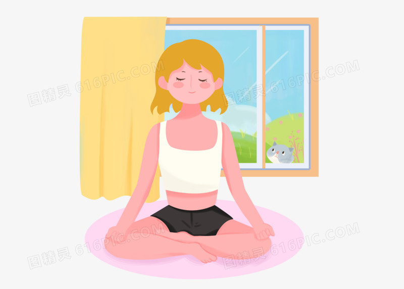 手绘美容健身瑜伽塑性护肤女性