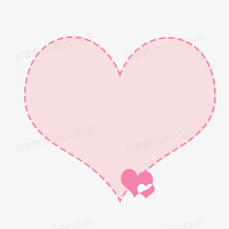 粉色矢量半透明爱心边框元素