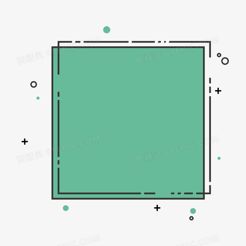 绿色MBE风格正方形边框元素