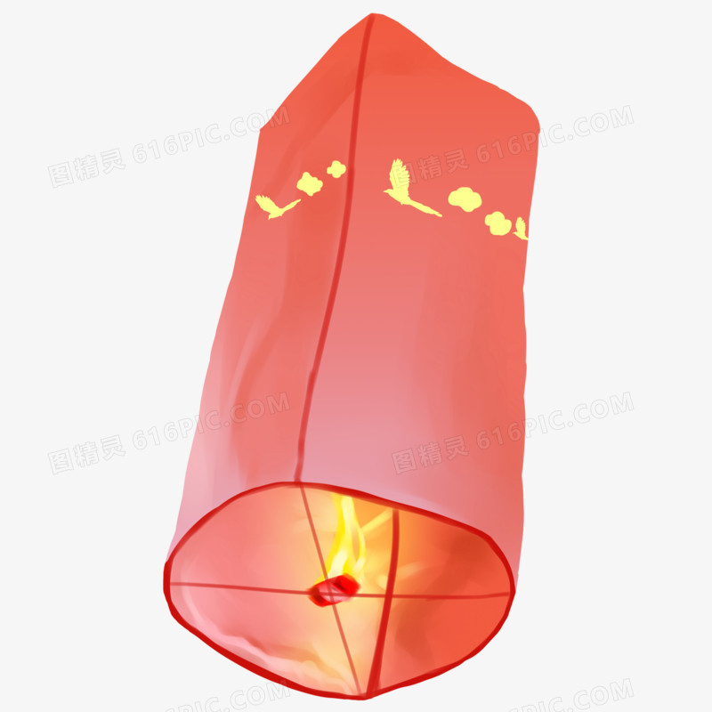 孔明灯空中飘浮闪亮