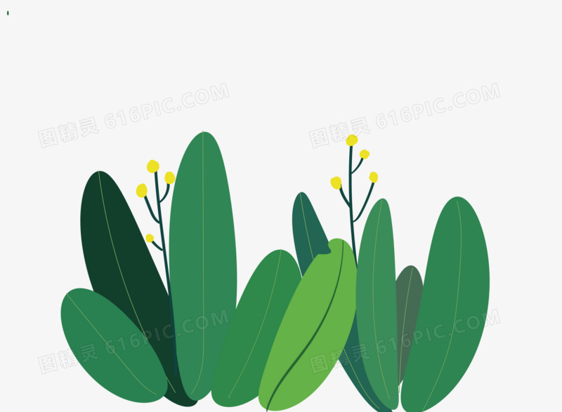 手绘矢量图可爱植物素材
